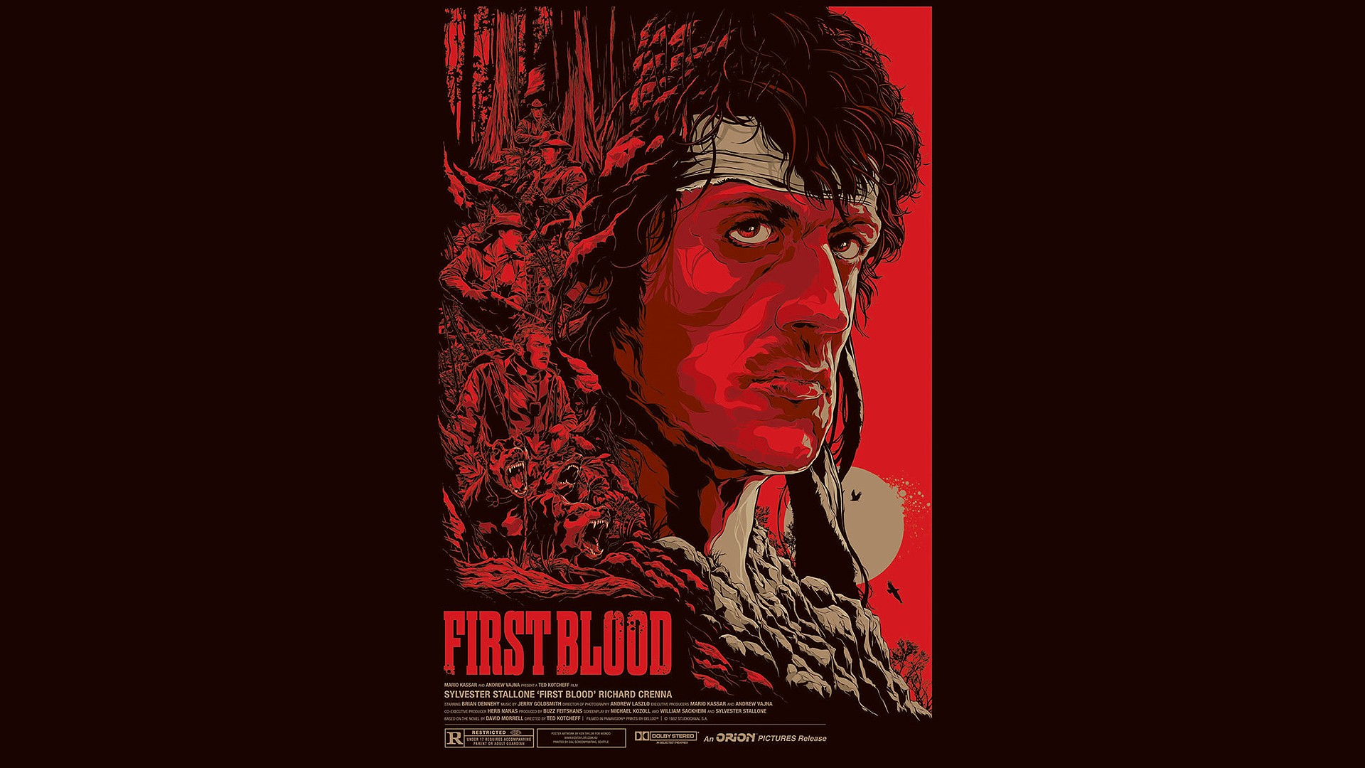 Rambo First Blood Red Sylvester Stallone Poster Posters Wallpaper