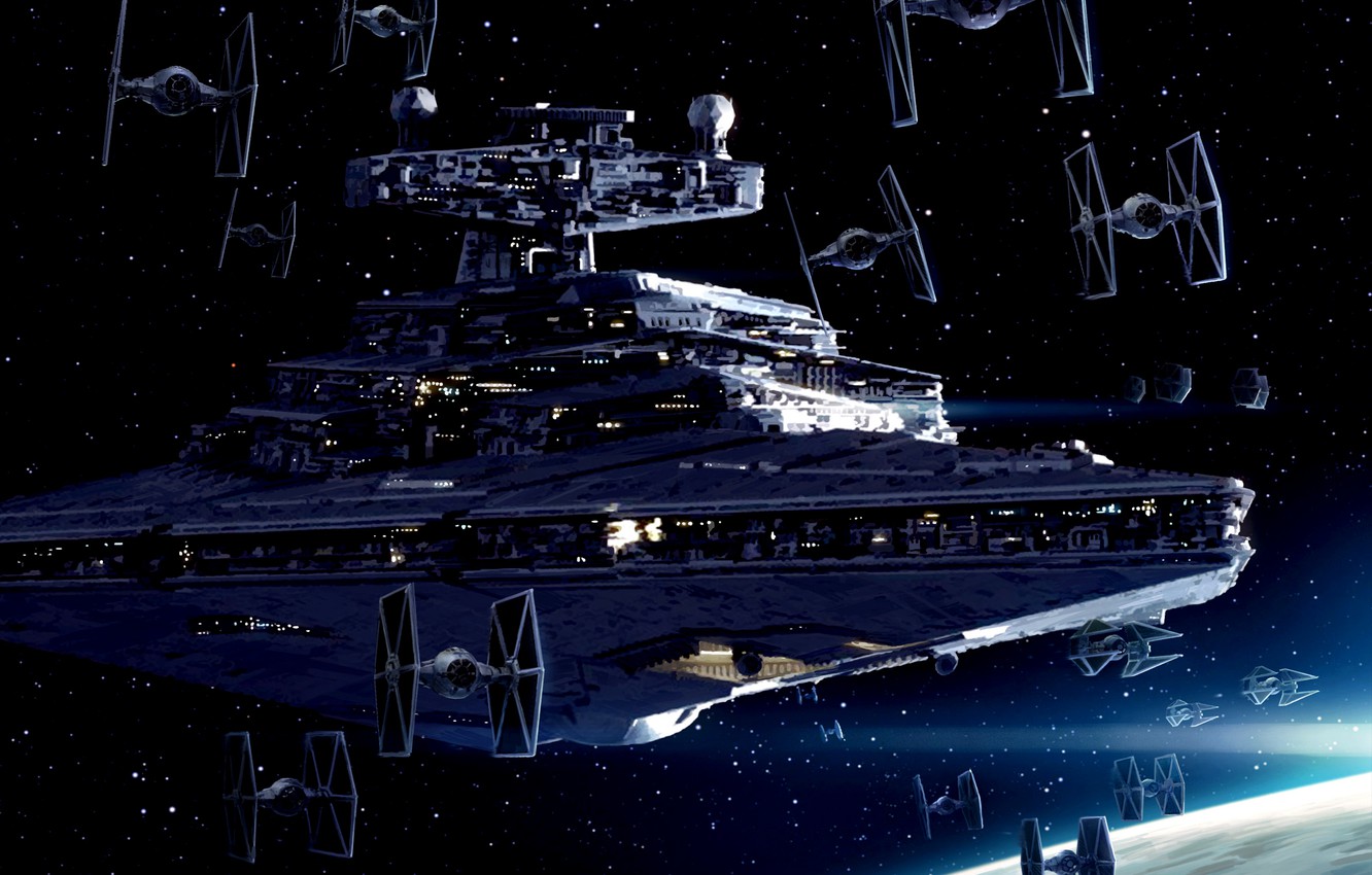 Wallpaper Star Wars Art Destroyer Tie Fighters Imperial