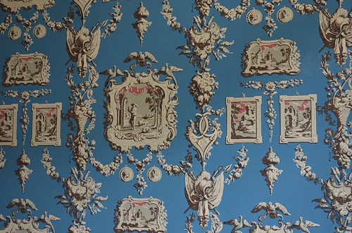 Ornate Wallpaper Wythe House Colonial Williamsburg Photo