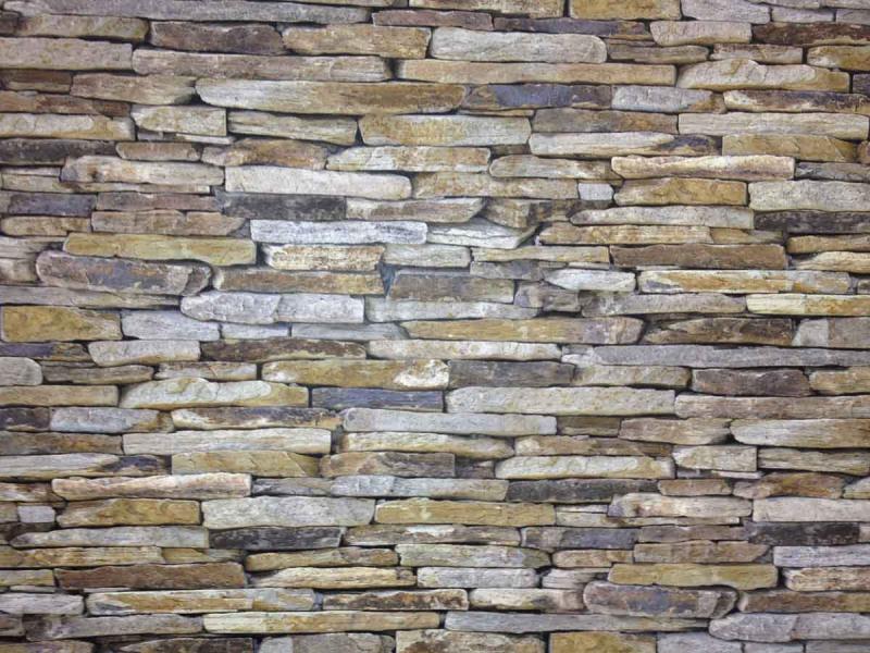 Realistic Dry Stone Wall Brick Effect Feature Wallpaper