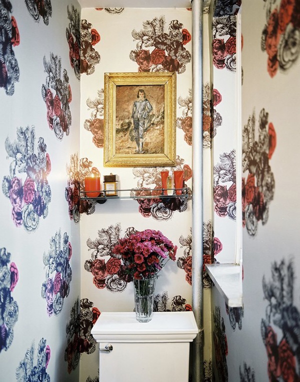 Interior Decline Bathroom Large Scale Wallpaper Florals