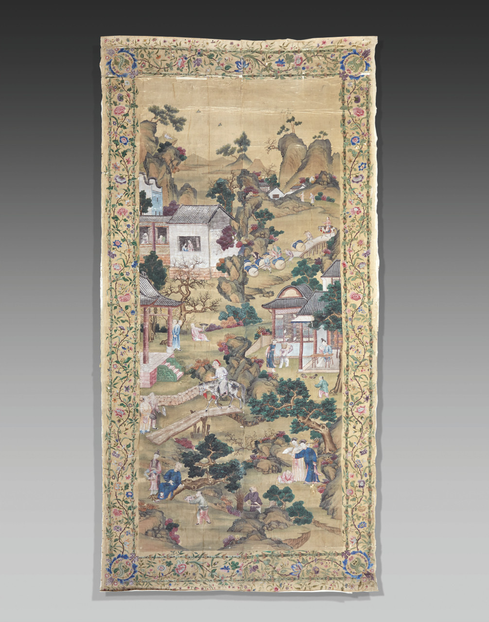  of Chinese Export Silk Wallpaper Panels Qing Dynasty Qianlong Period 1006x1280