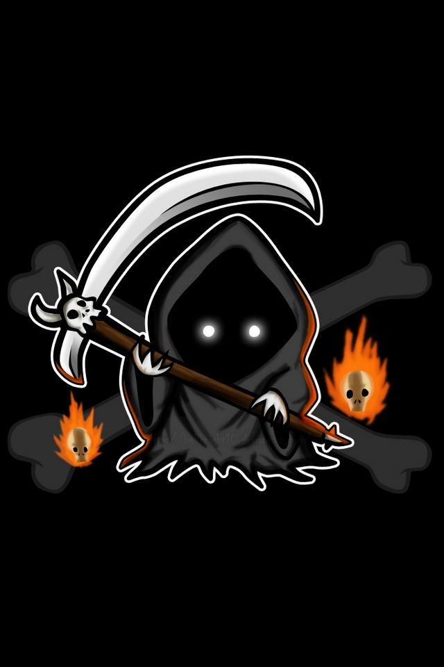 Little Grim Reaper iPhone Ipod Touch Android Wallpaper