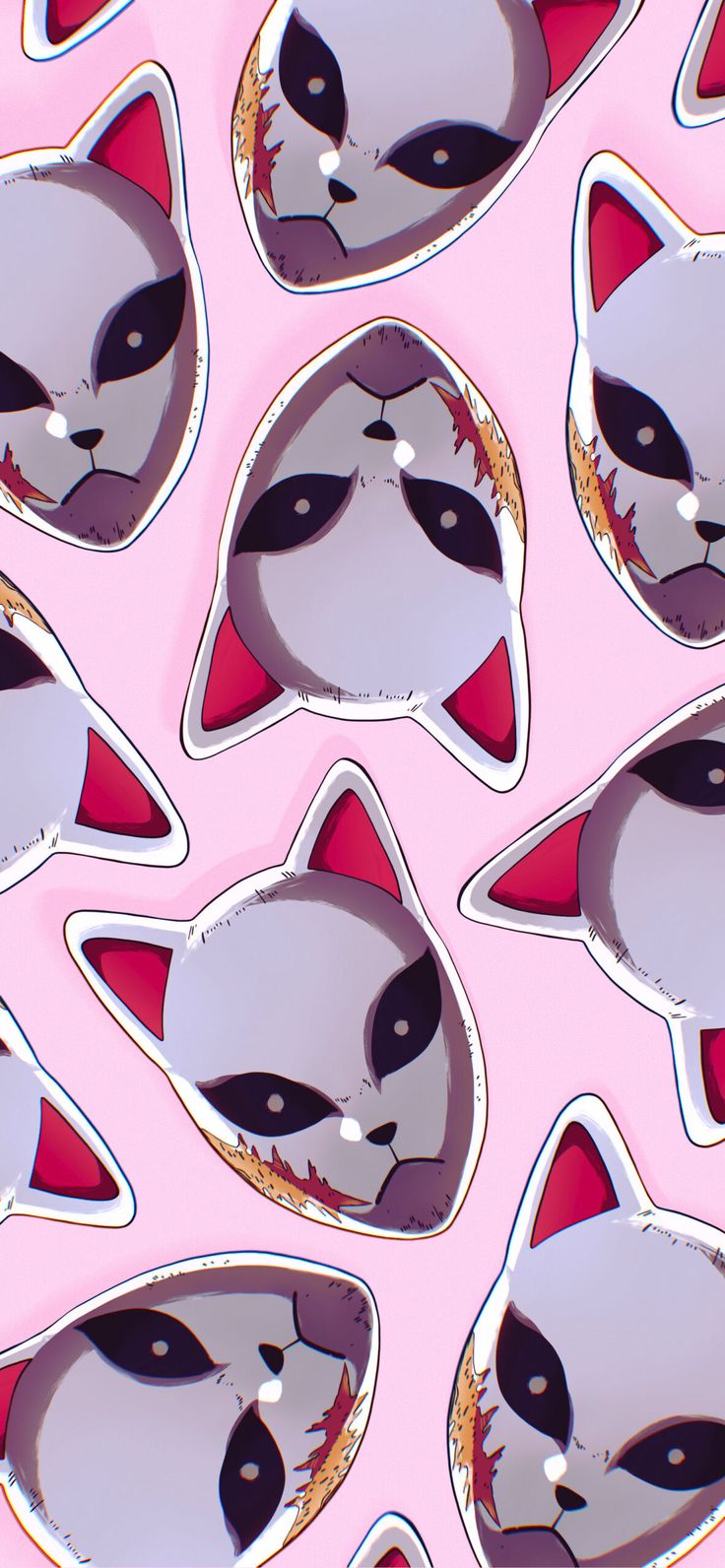 Demon Slayer Sabito Fox Mask Pink Wallpaper
