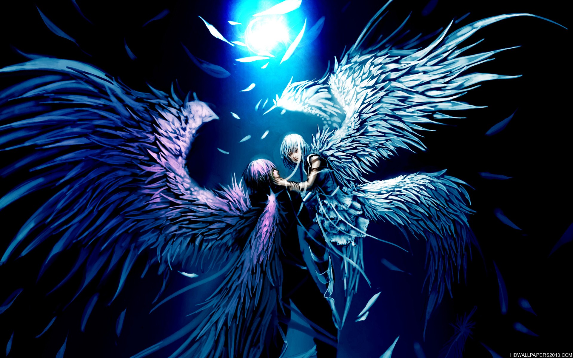 Blue Anime Angel Desktop Image Wallpaper