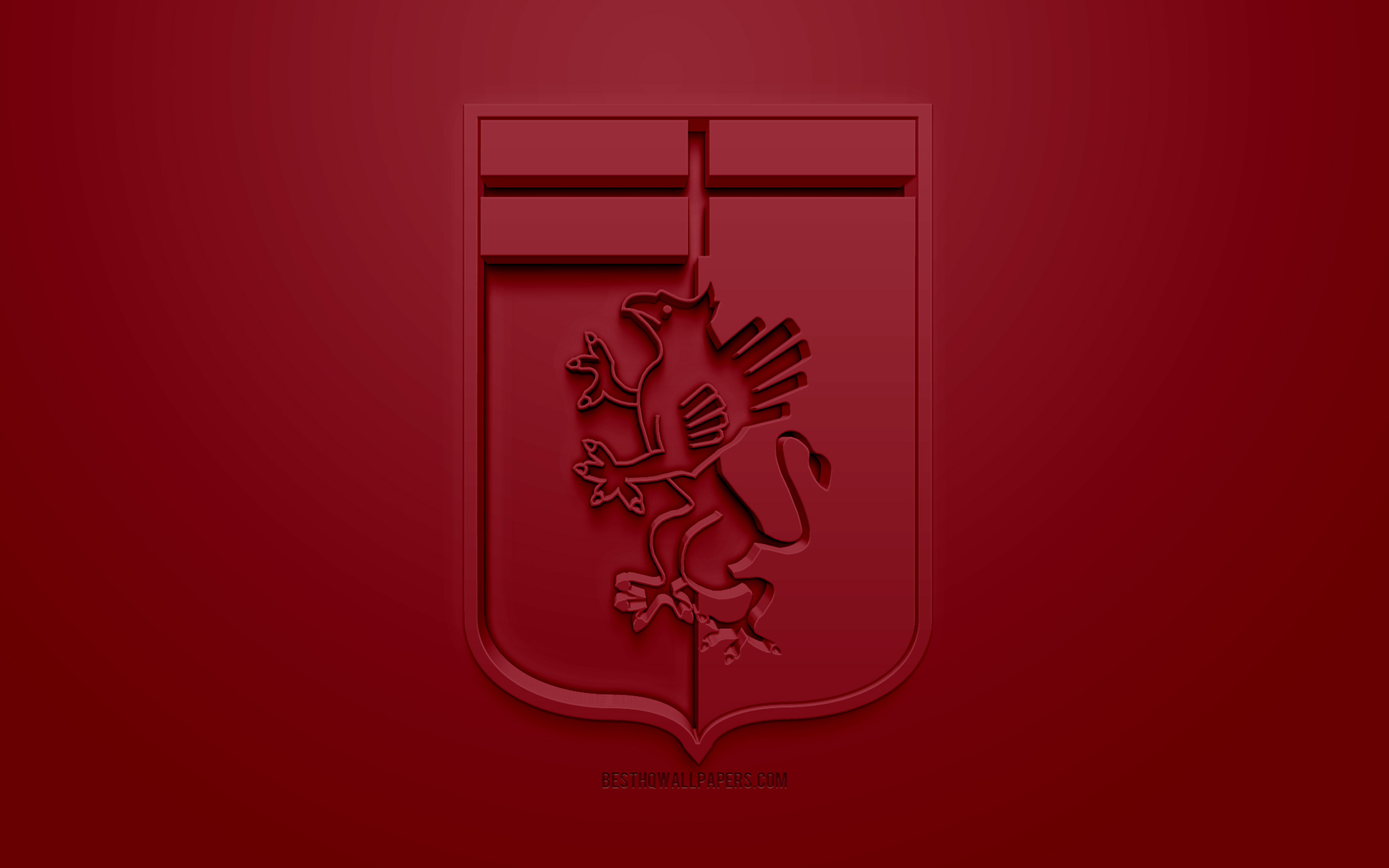 Wallpaper Genoa Cfc Creative 3d Logo Burgundy