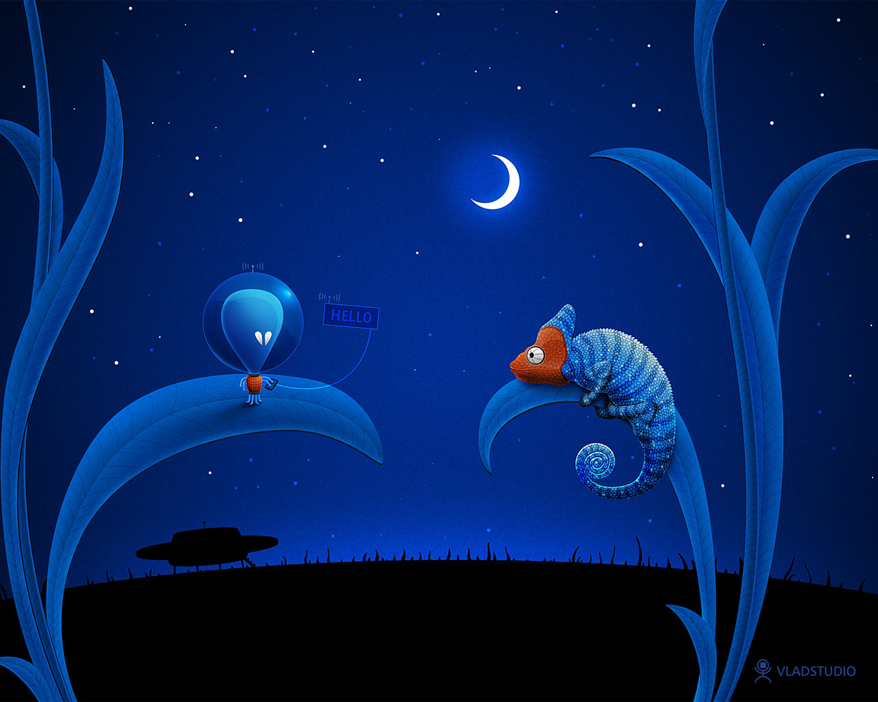 Alien And Chameleon Desktop Pc Mac Wallpaper