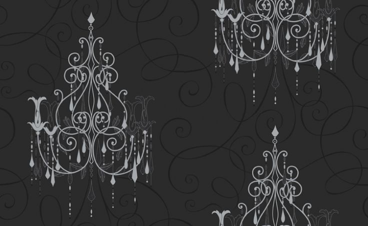 Black chandelier wallpaper