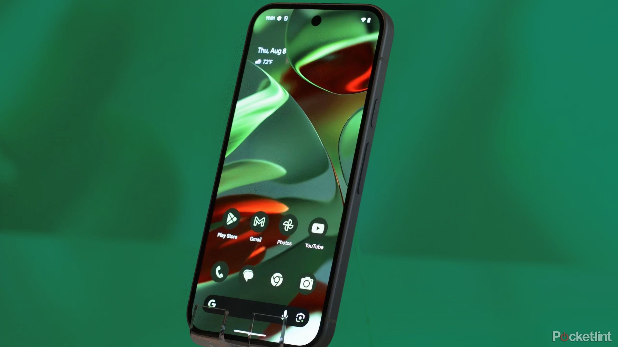 Google Pixel 9 Phone Displaying Wallpaper
