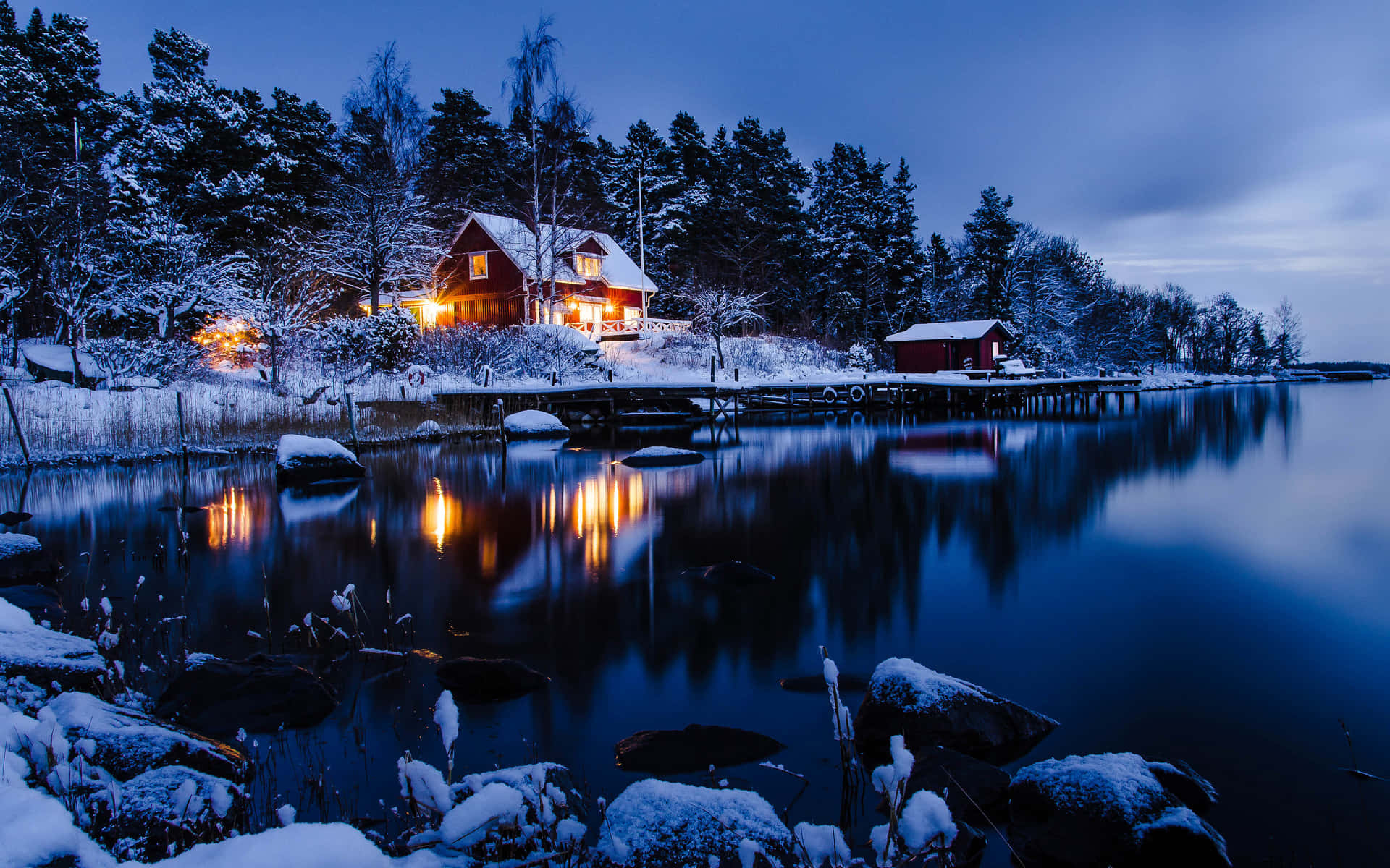 Winter Night Desktop Wallpaper