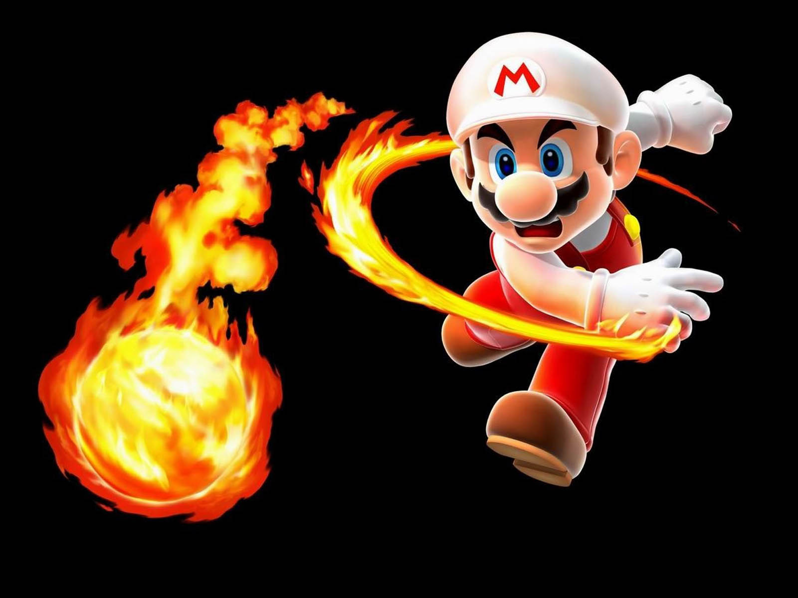 Mario throwing a fireball in Super Mario Galaxy