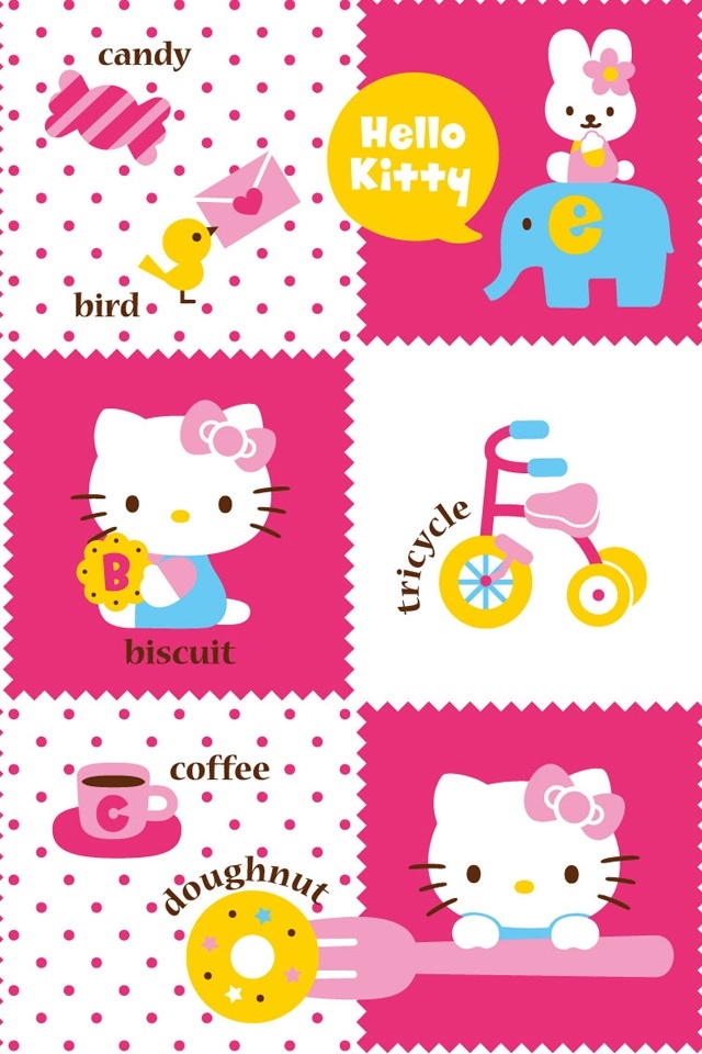hd cute hello kitty tricycle iphone 4 wallpapers backgrounds