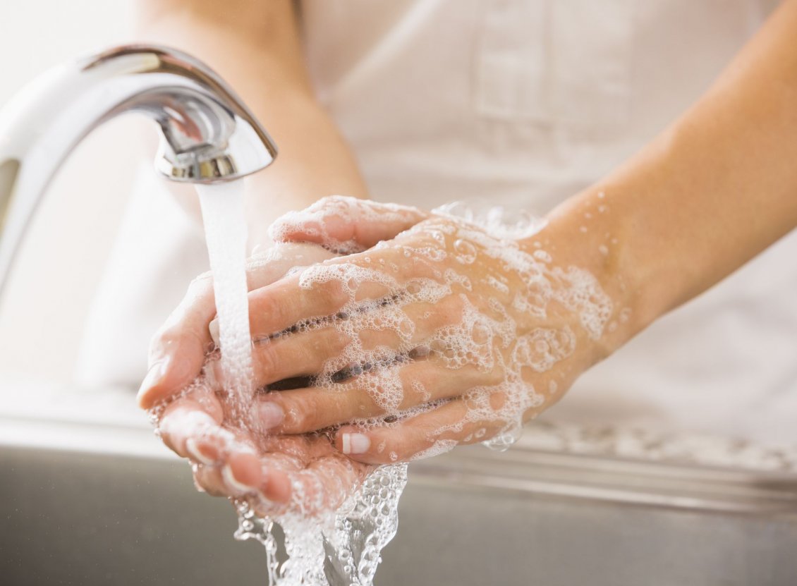 Wash Your Hands Correctly With Water And Soap