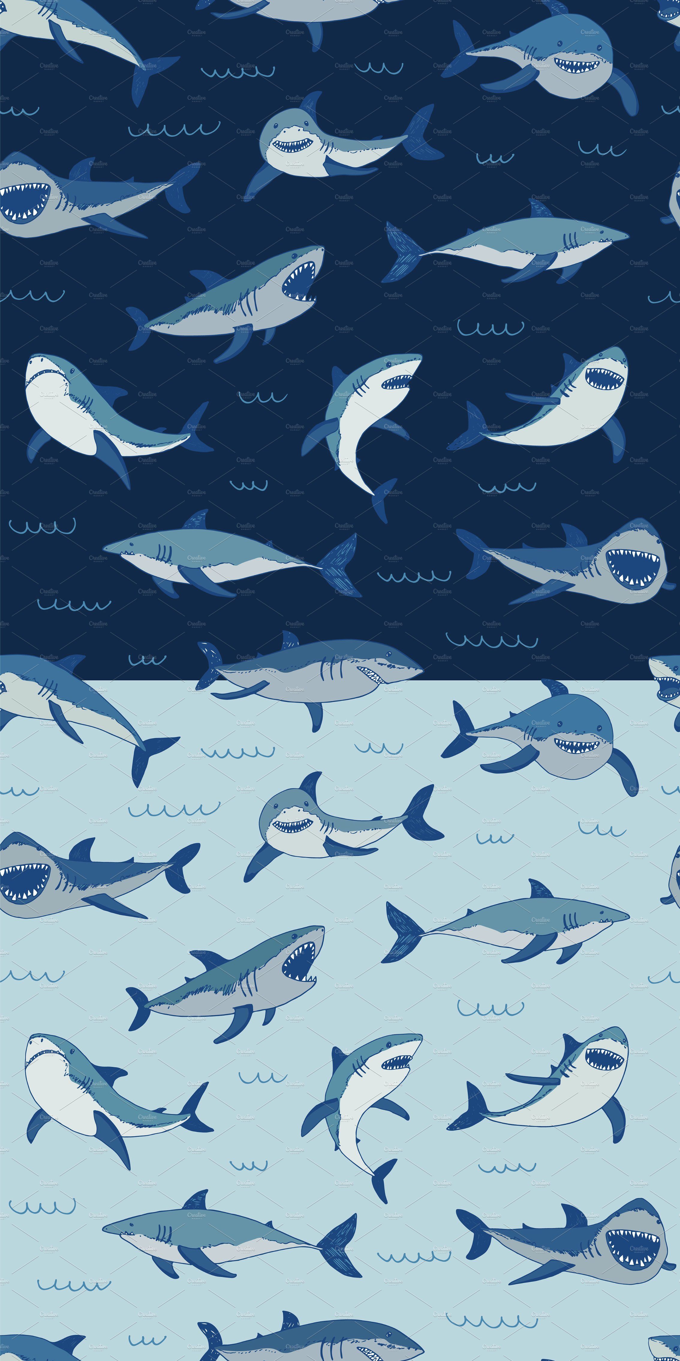 Shark Background Illustration Wallpaper iPhone