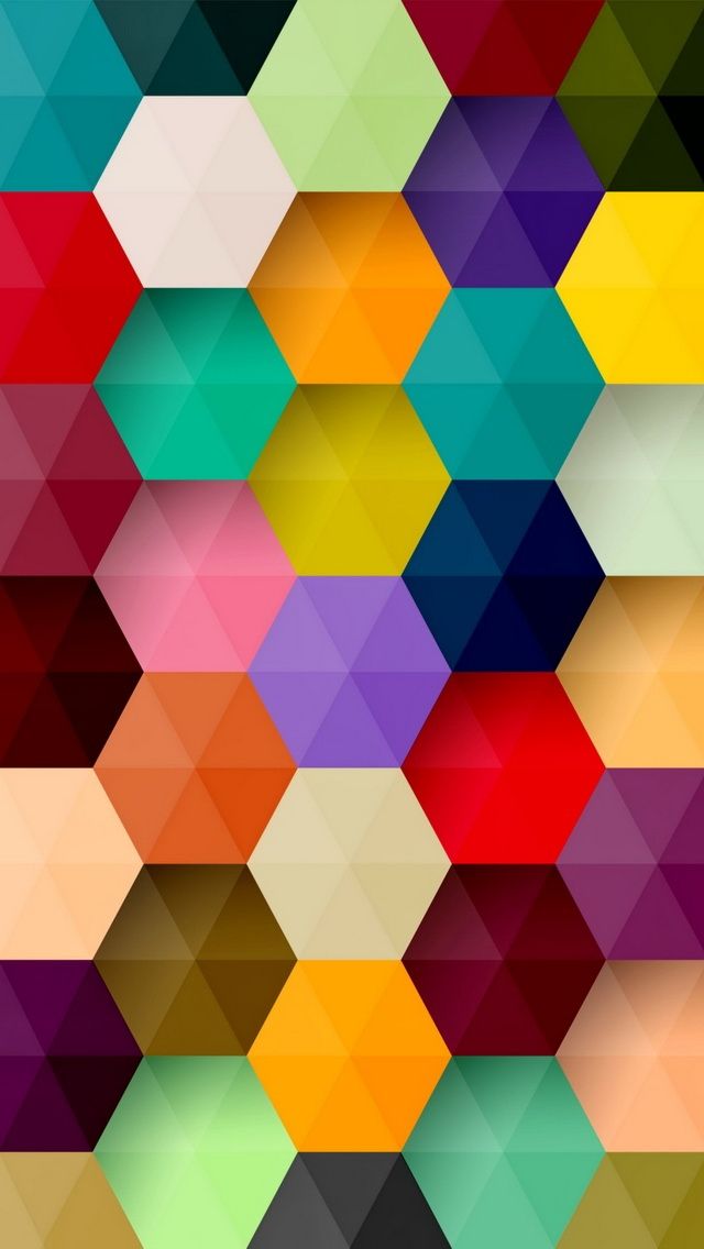 Colorful Hexagons iPhone Wallpaper My