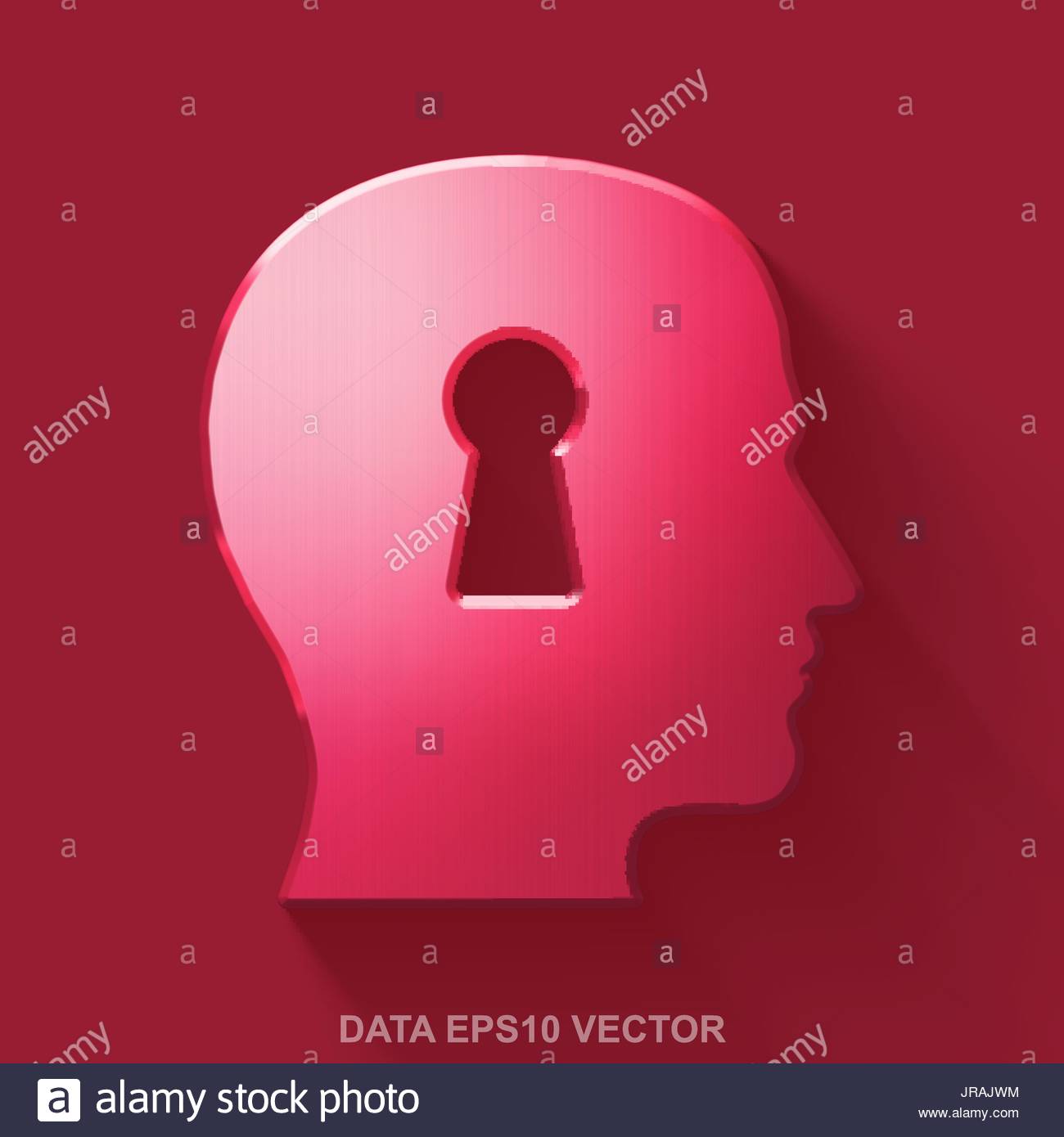 Free download Flat metallic Data 3D icon Red Glossy Metal Head With