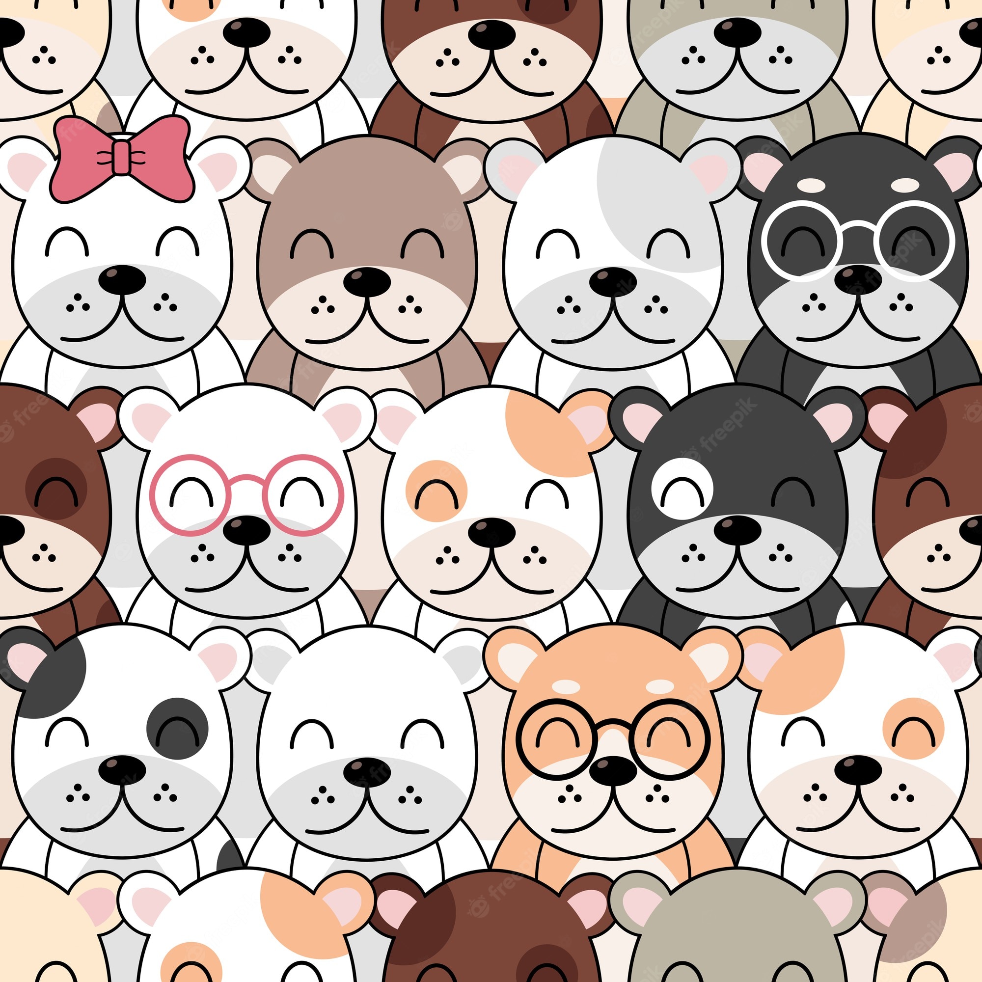 Premium Vector Cute Dogs Pattern Different Seamless Wallpaper