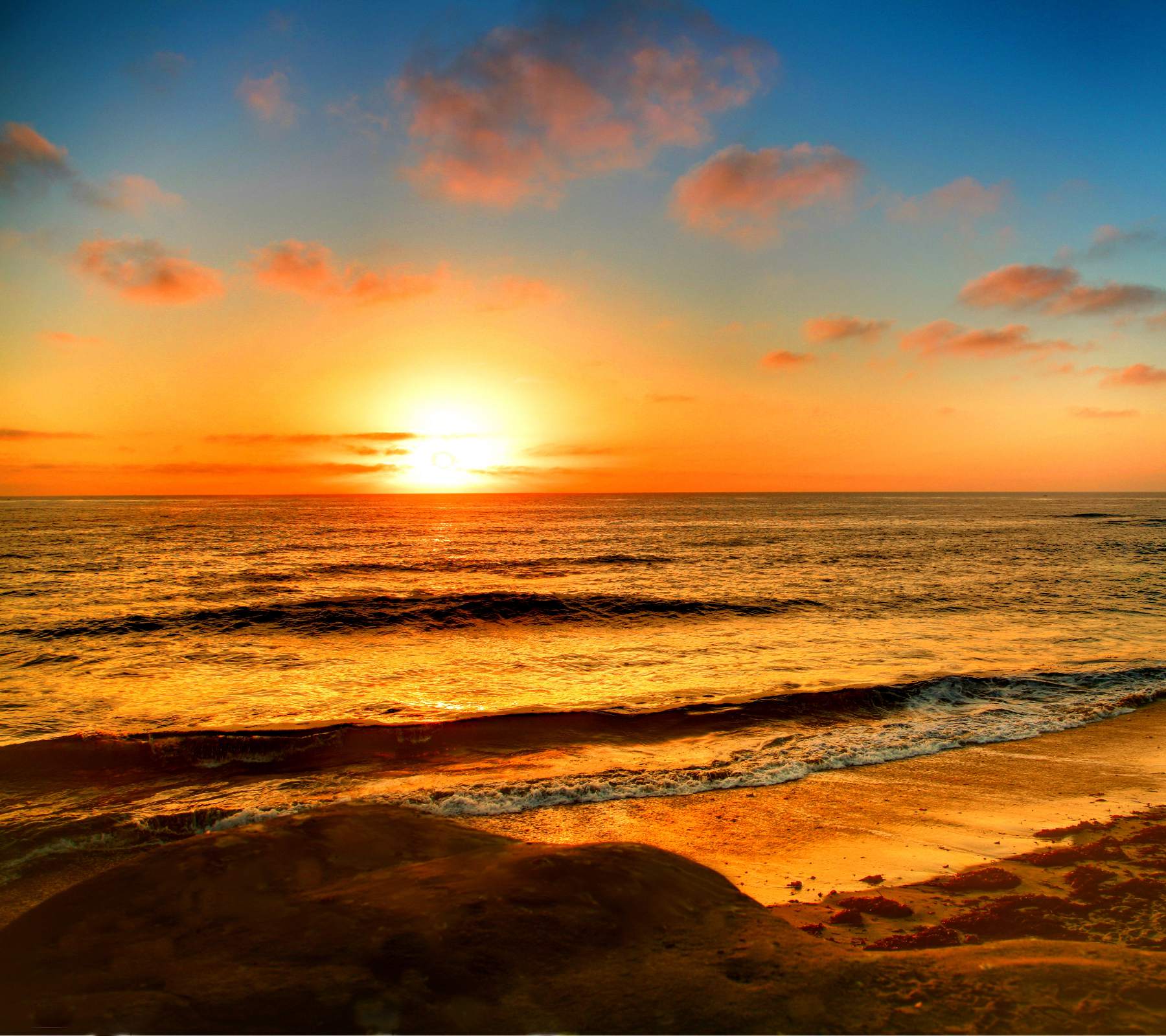 La Jolla Beach Sunset Background Image Wallpaper