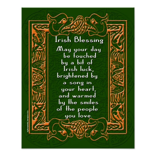 Irish Blessing With Celtic Font And Background Posters
