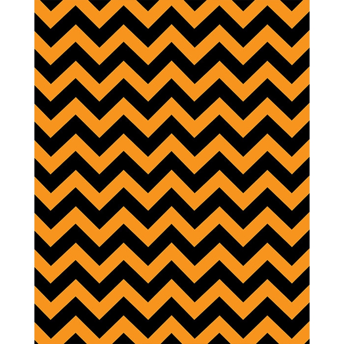 Orange And Black Chevron Background Printed