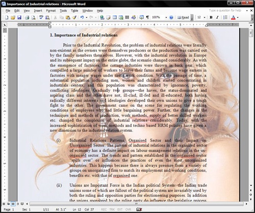 can you put a design on background of word document