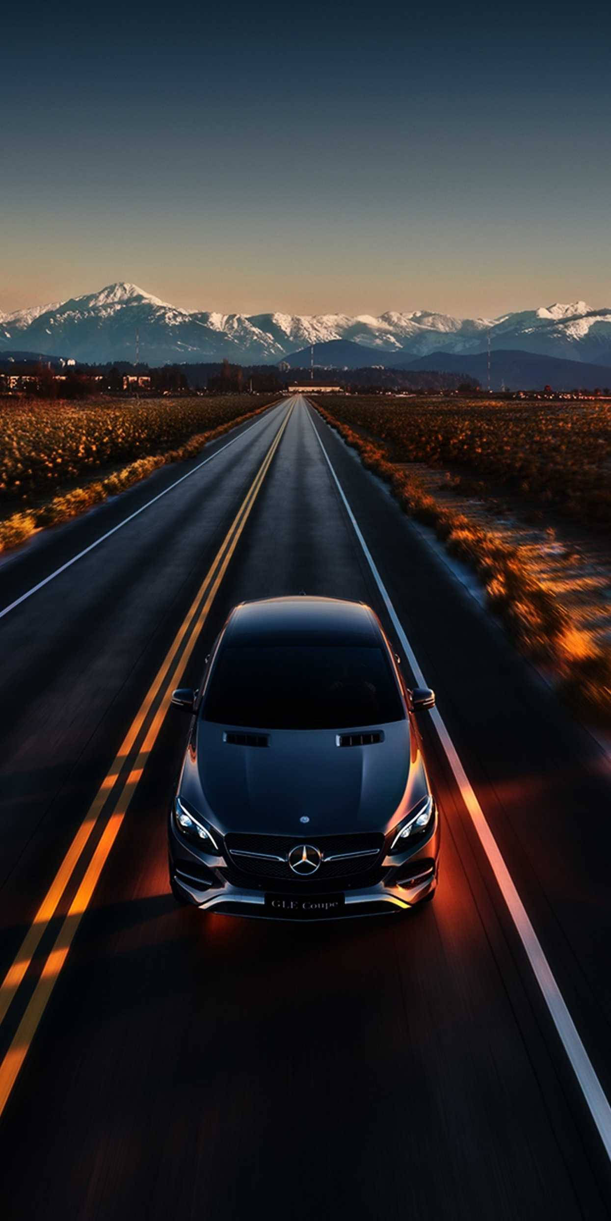 Mercedes Benz On The Road iPhone Wallpaper
