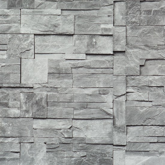 Faux Stone Wallpaper Grey Sample Contemporary By
