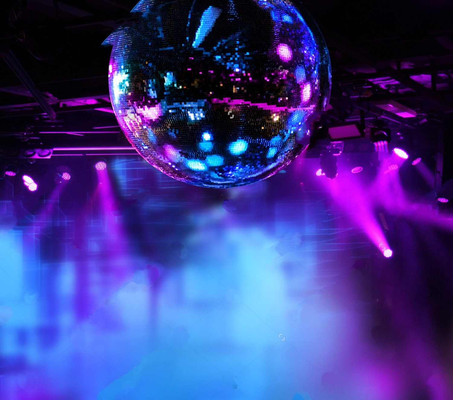 Colorful Disco Mirror Ball Led Dj Lights Night Club Background