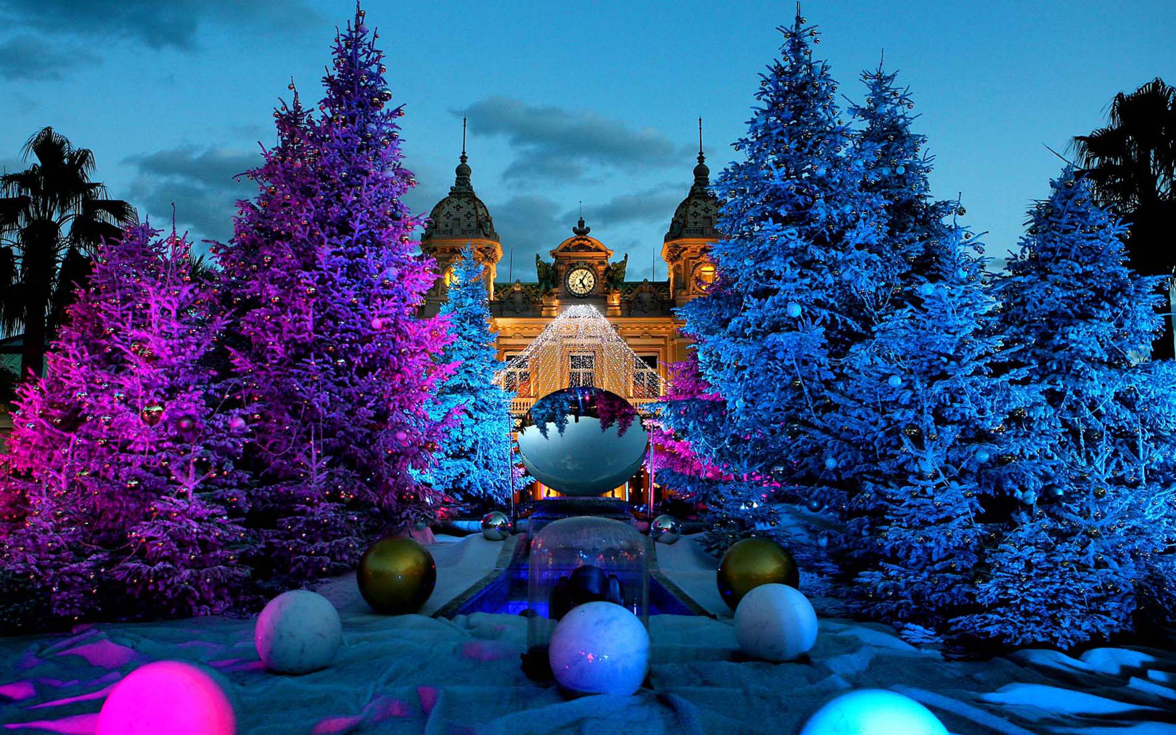Christmas Tree Casino Monte Carlo Monaco Ultra HD 4k Background