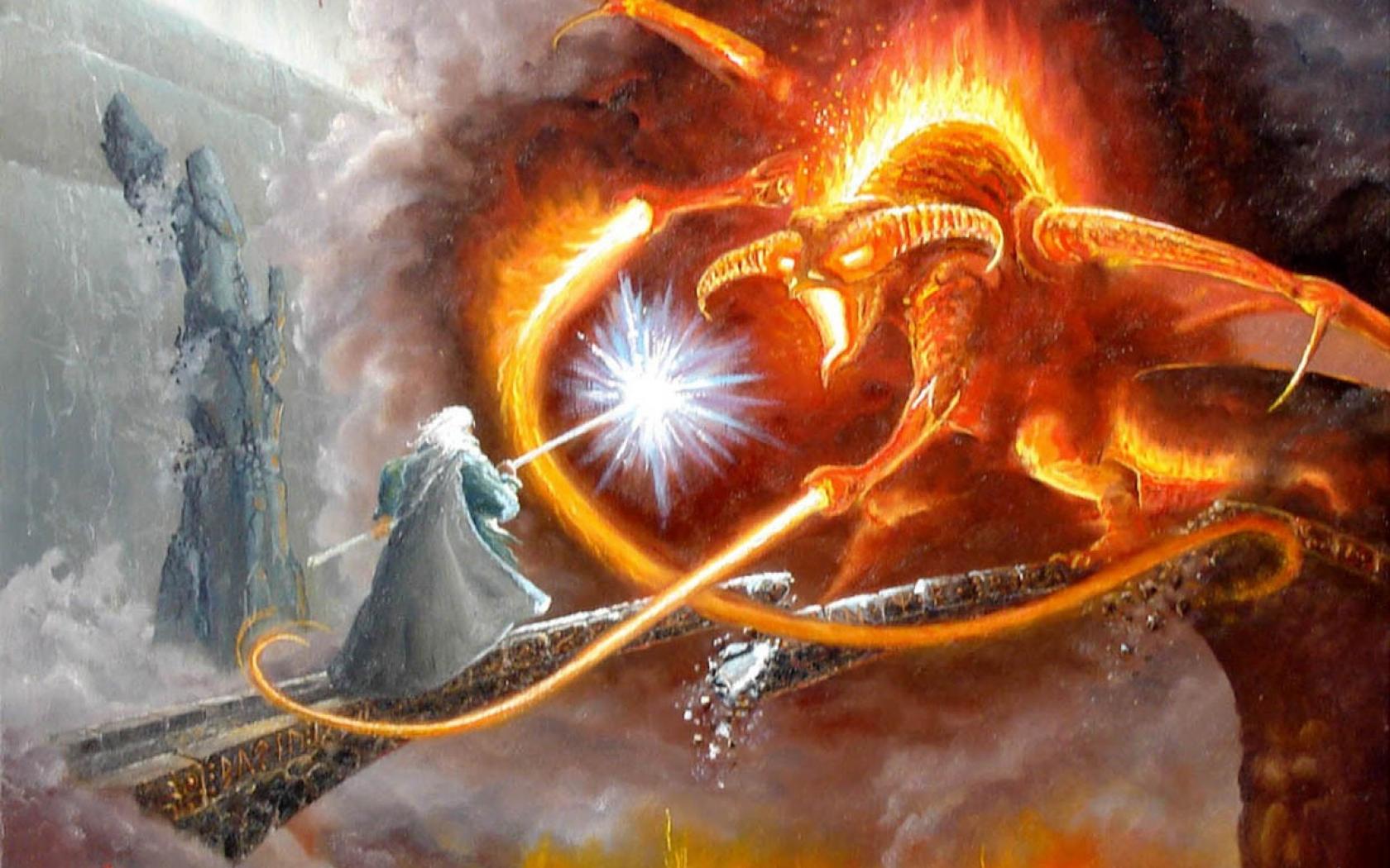 Balrog Gandalf The Lord Of Rings Mines Moria Abaa