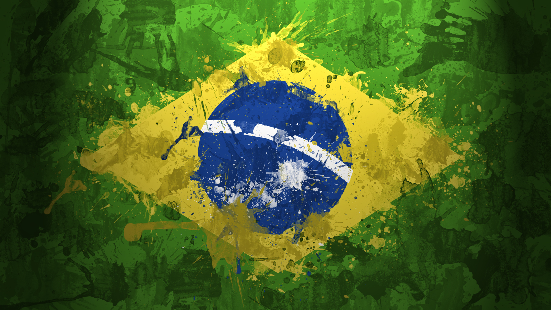 Brazil Flag Art Desktop High Quality Wallpaper