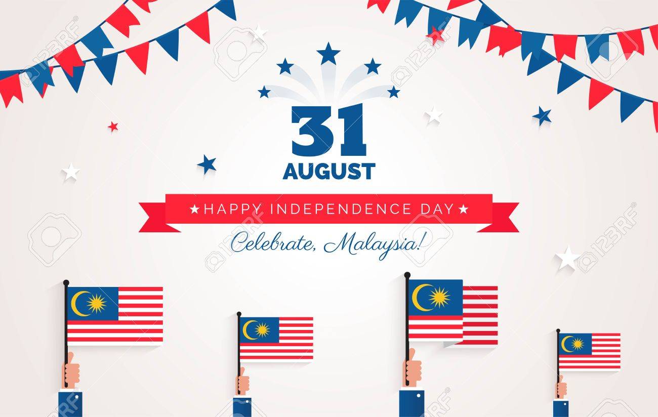 August Malaysia Independence Day Greeting Card Celebration