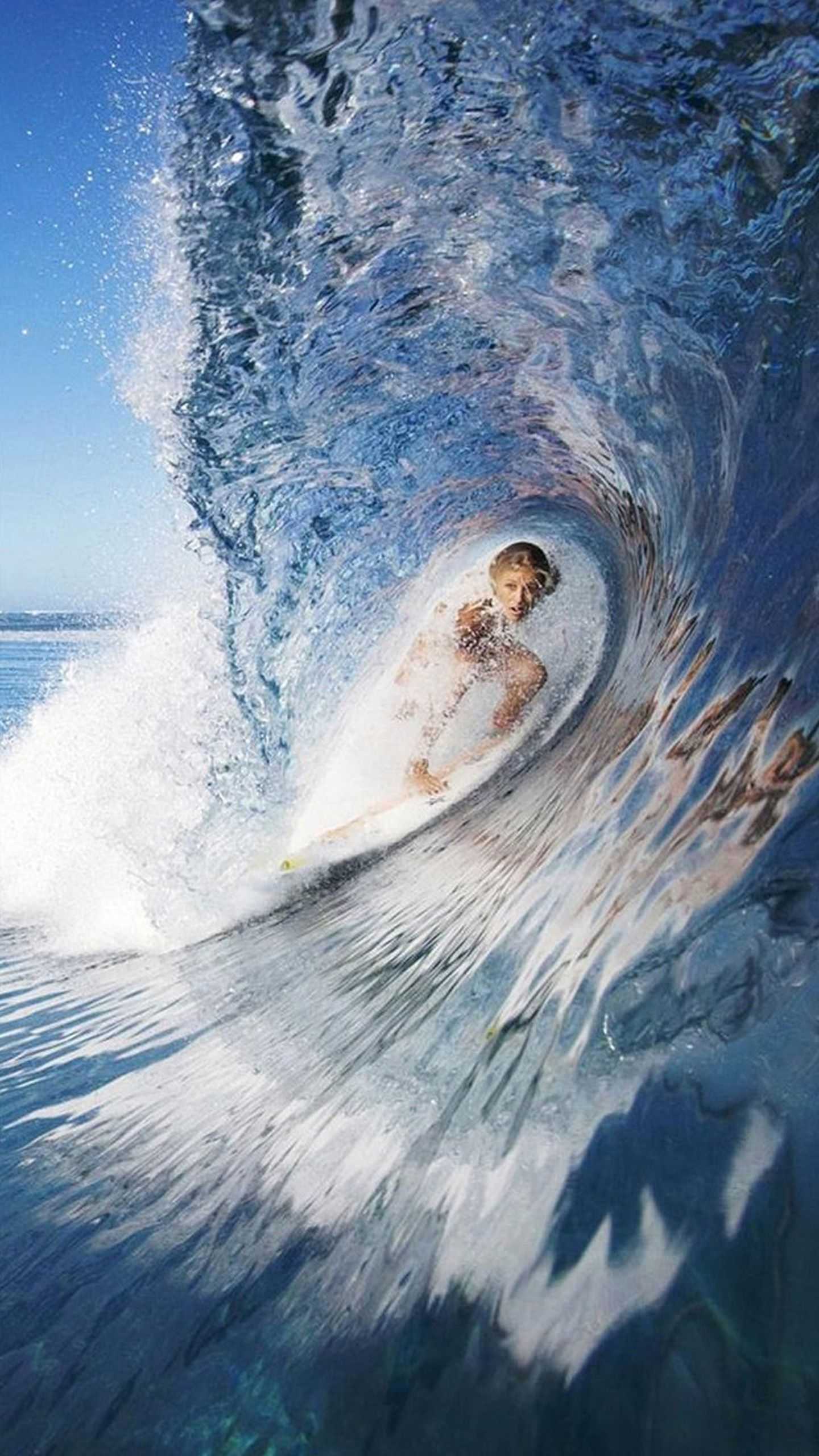Surfing Waves iPhone Wallpaper