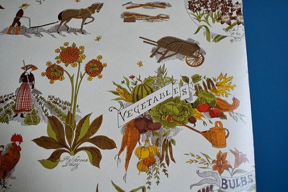 Vintage Roll Of Garden Themed Wallpaper The Gate