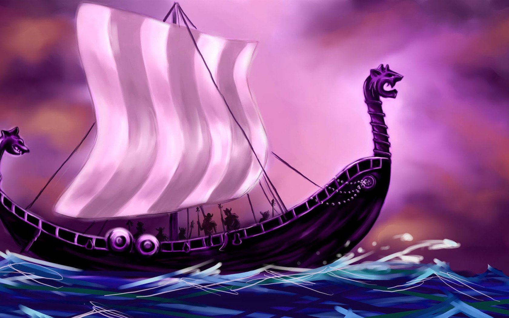 Viking ship wallpaper