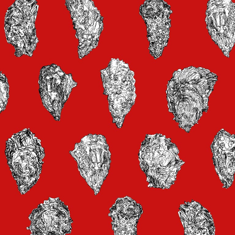 Oysters Wallpaper Black And White On Smooth Paper At 1stdibs