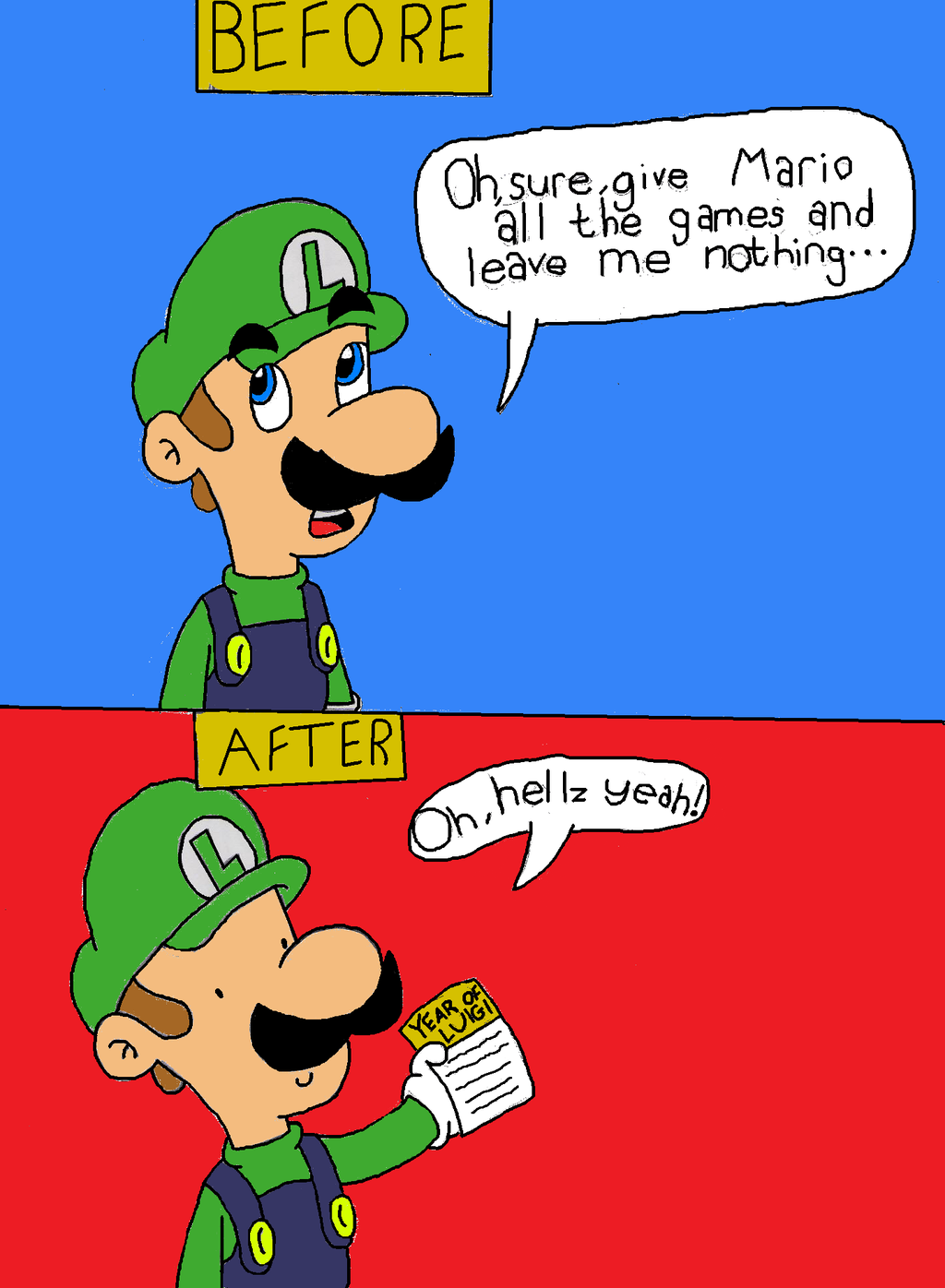 Before And After Year Of Luigi By Luigiblubber
