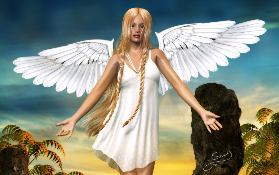3d Wallpaper Angel By Shary