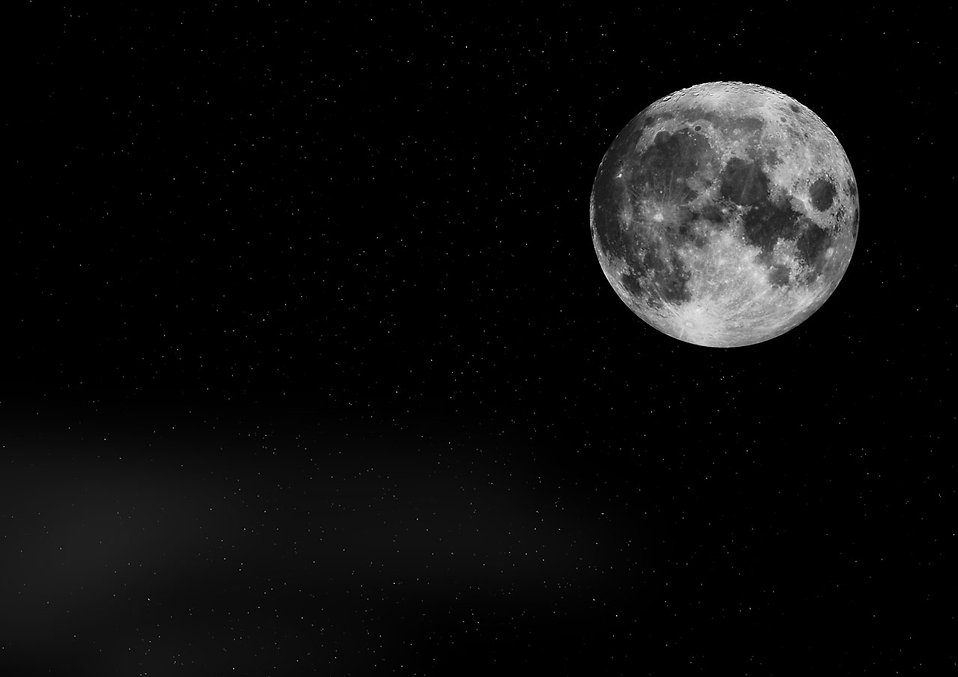 The Moon And Stars Background Stock Photo