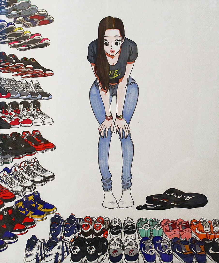 Cartoon Nike Shoes Wallpaper On