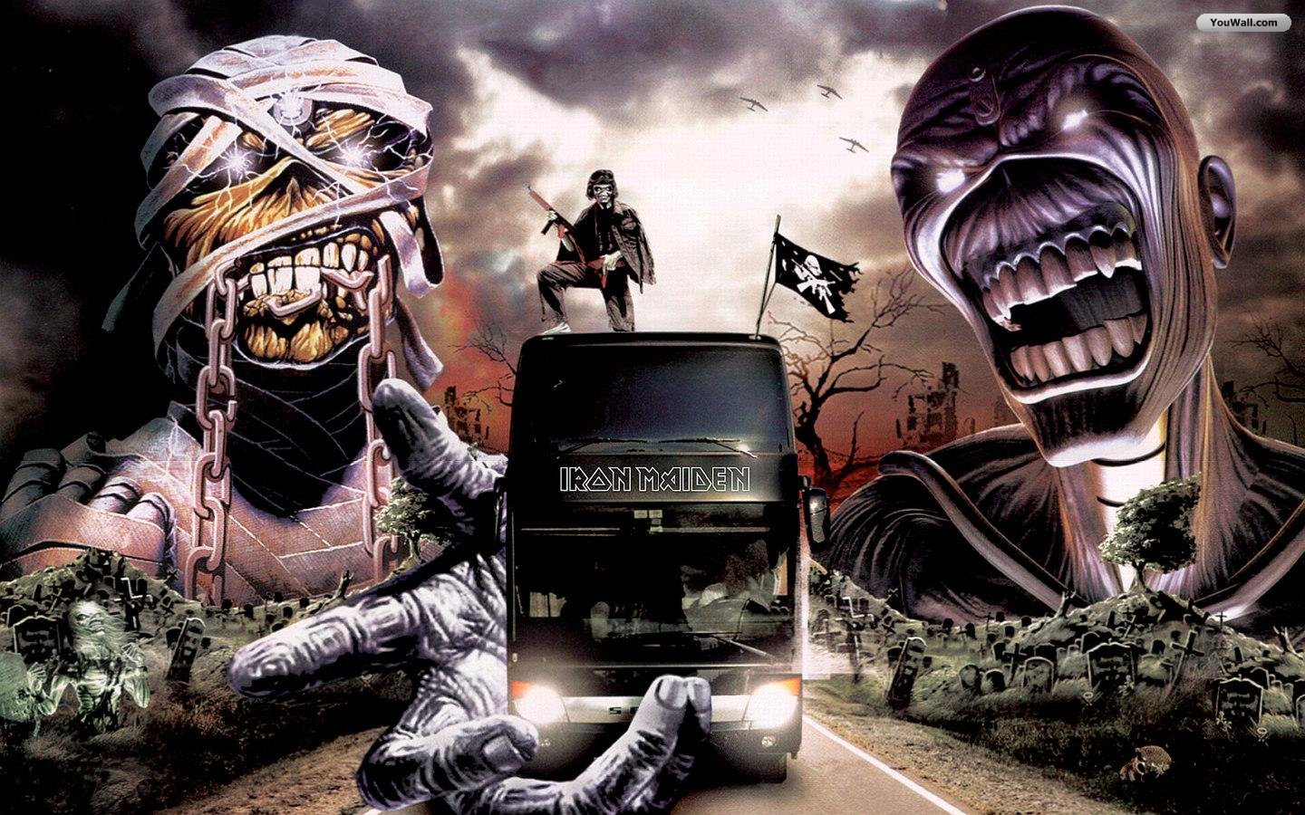 Youwall Iron Maiden On The Road Wallpaper