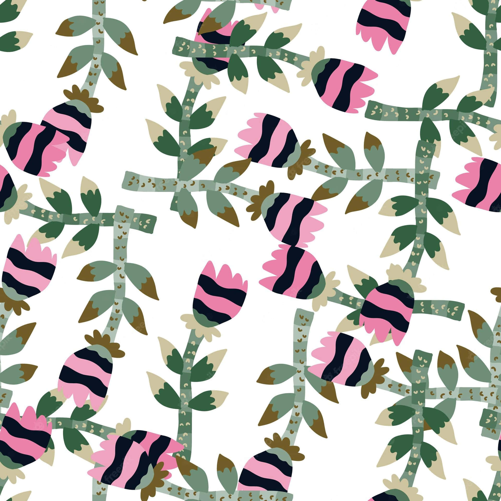 Contemporary Flowers Wallpaper