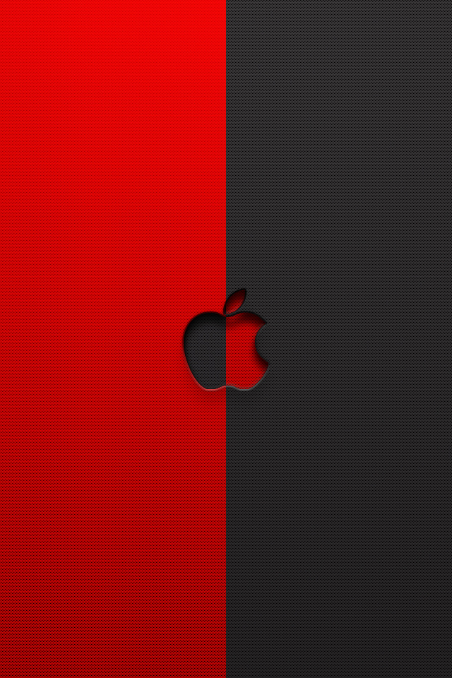 Red Black And White Iphone Wallpaper Apple Logo