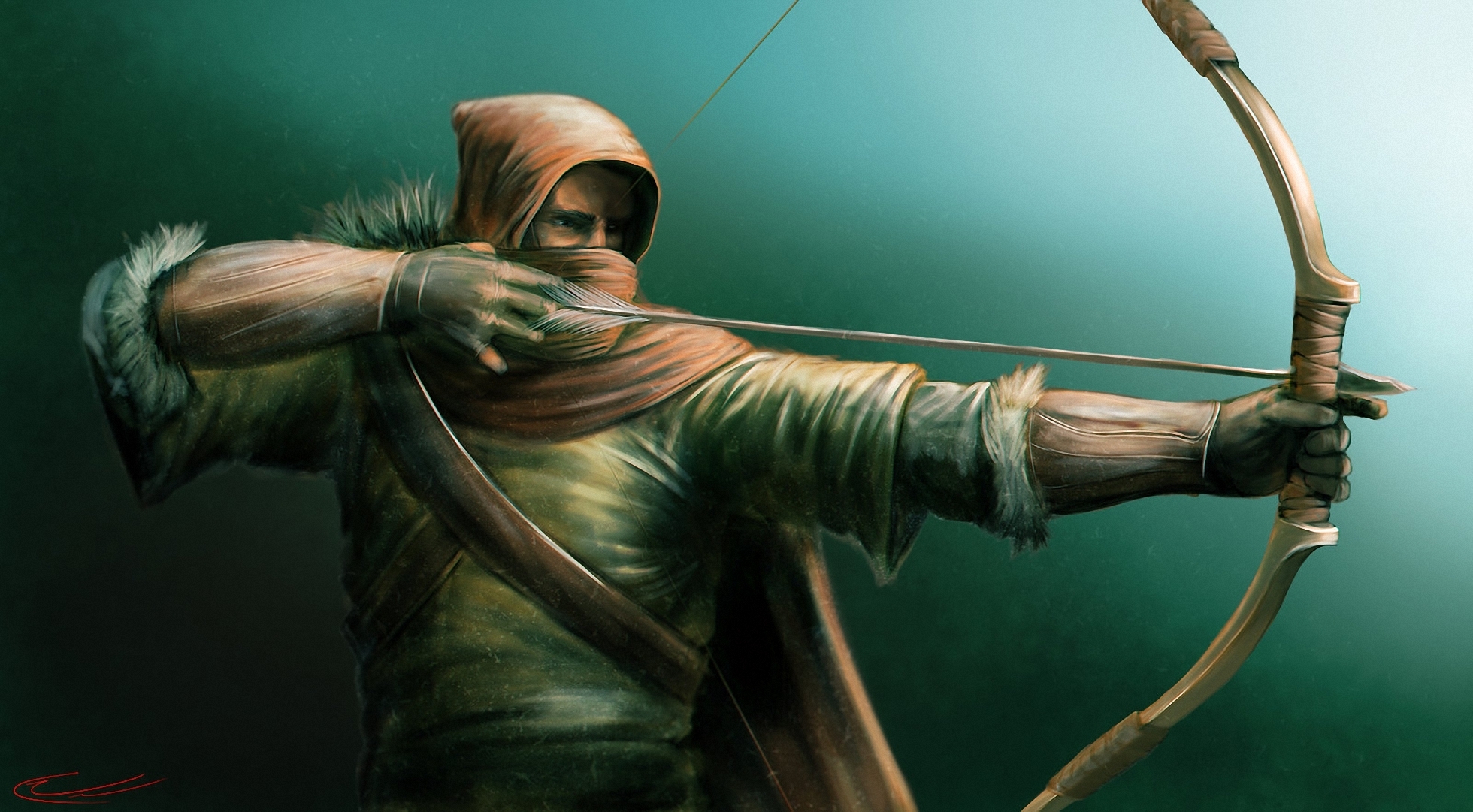 Men Warrior Green Arrow Hood headgear Movies fantasy weapon wallpaper