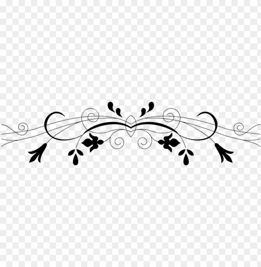 Fancy Dividing Line Horizontal Borders Black And White Clip