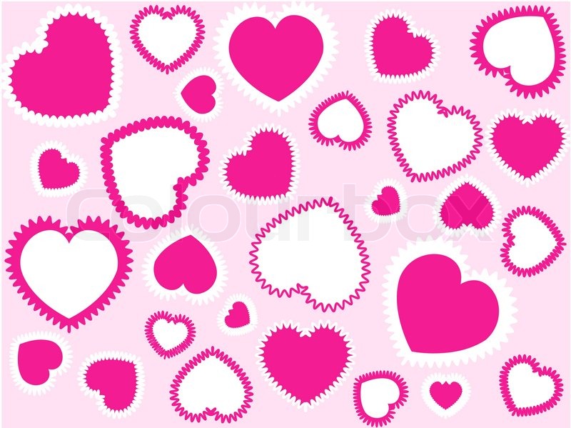 Pink And White Hearts On The Light Background Stock Vector