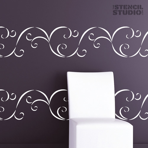Swirl Pattern Stencil For Stenciling Borders And Wallpaper Style