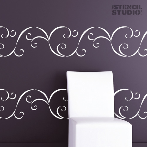 Free download Swirl pattern stencil for stenciling borders and