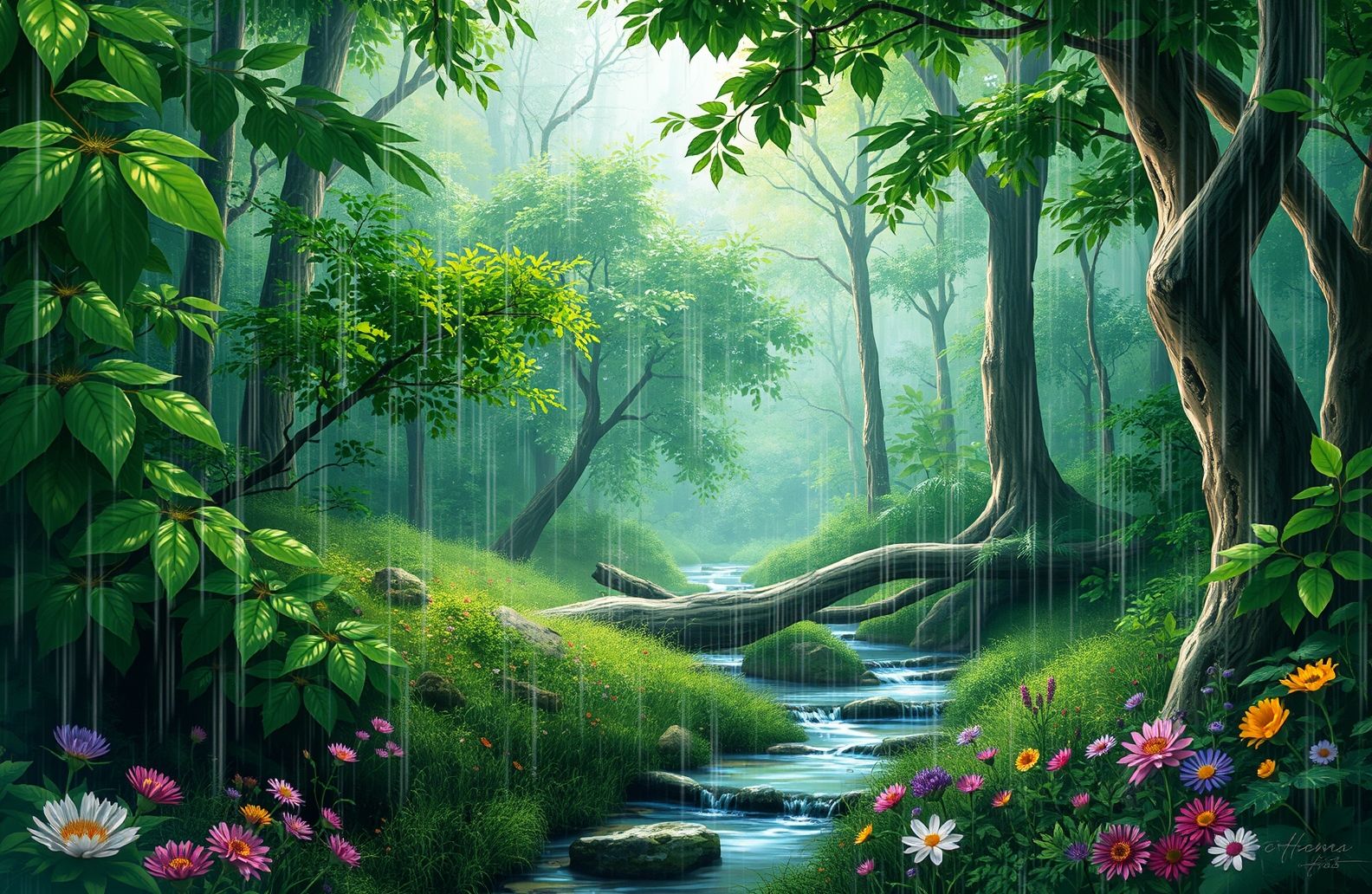 Rainy Forest Wallpaper