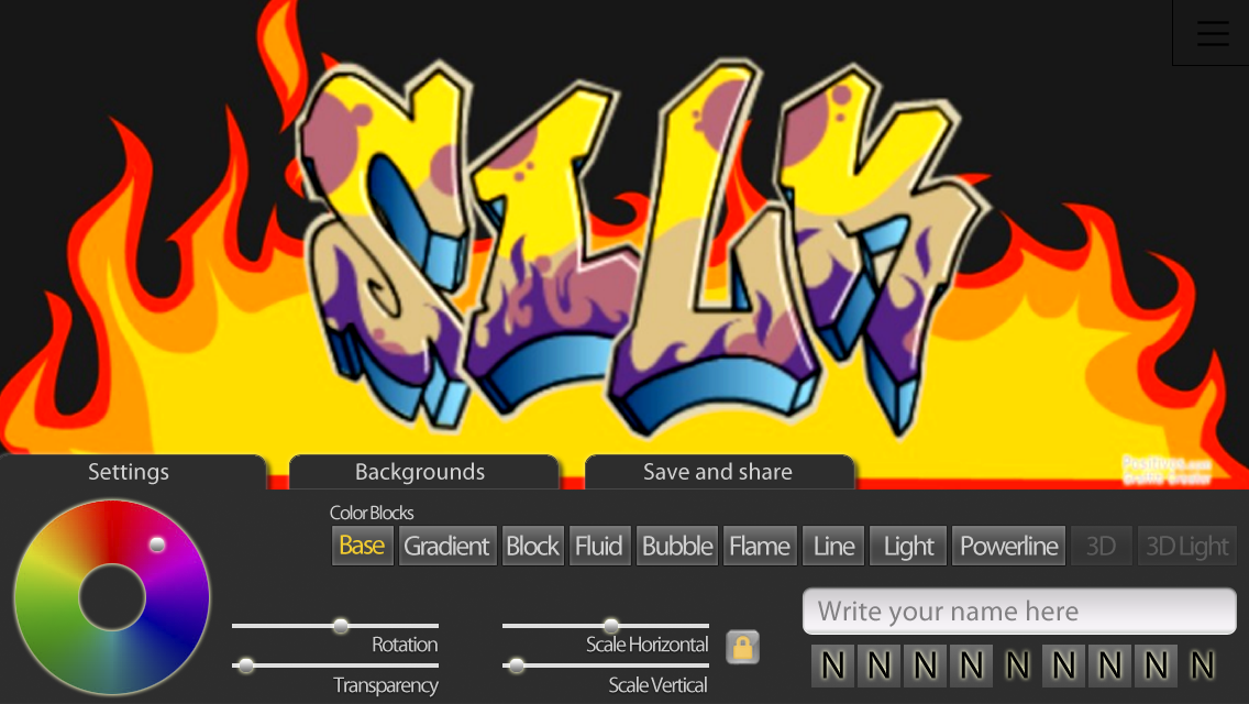 With Positivos Graffiti Creator You Can Create And Design Your Name Or